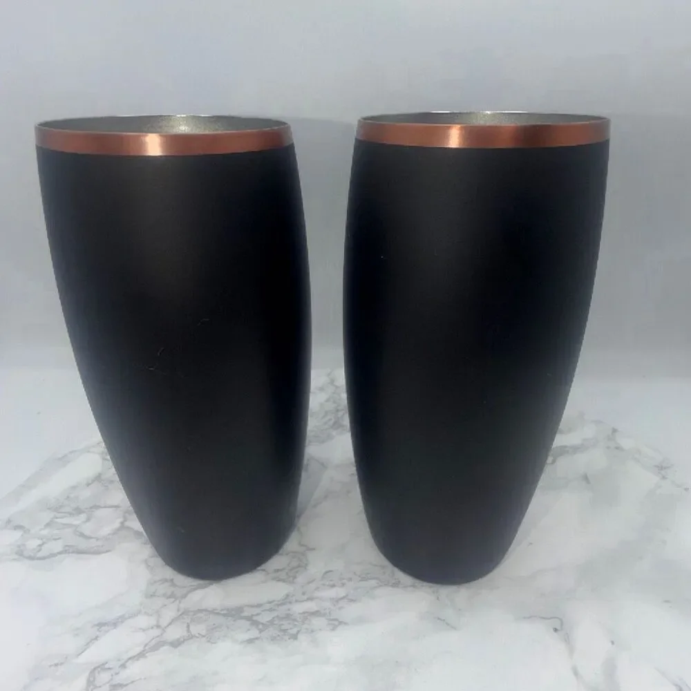 SNOWFOX Black Premium Vacuum Insulated Stainless Steel Cocktail Glass/Drink Tumb